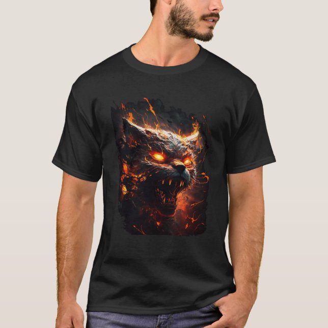 T-shirt Hell Cat Satanic Cat Evil Cat Cat Mom Cat Dad Cat  (Devant)
