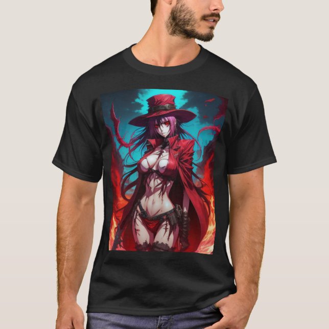 T-shirt Helling ultime anime vampire fille fanart (Devant)