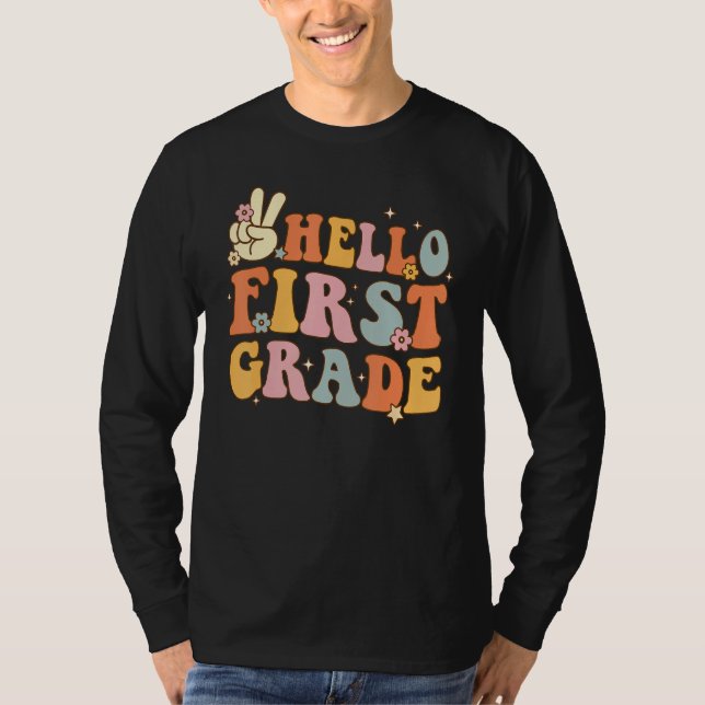 T-shirt Hello 1st First Grade First Day Back To School Gro (Devant)
