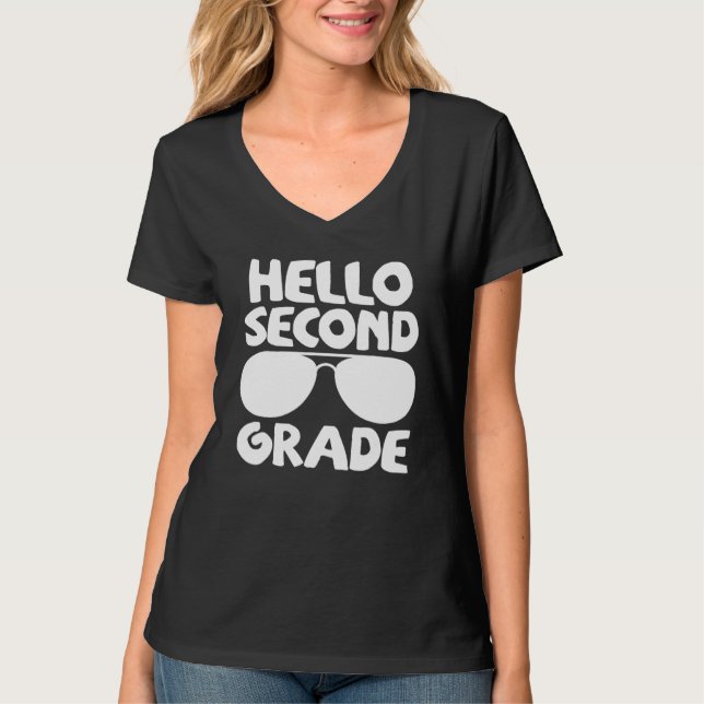 T-shirt Hello 2nd Grade First Day Of School Back To School (Devant)