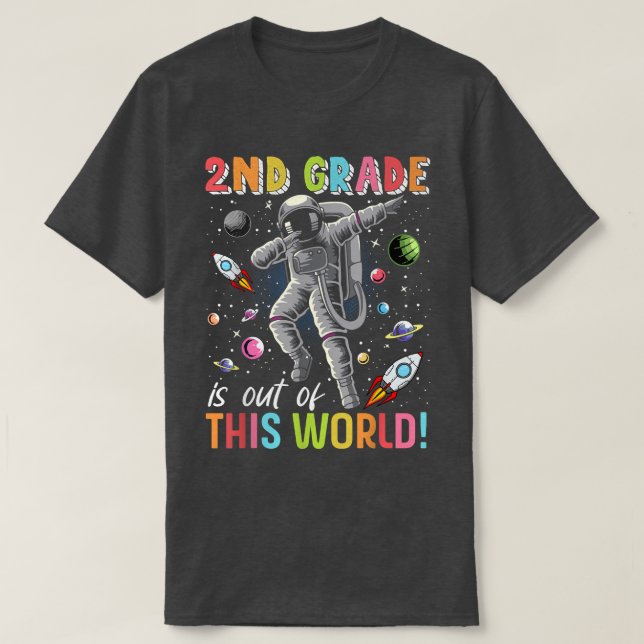 T-shirt Hello 2nd grade teacher team Second grade Astronau (Design devant)