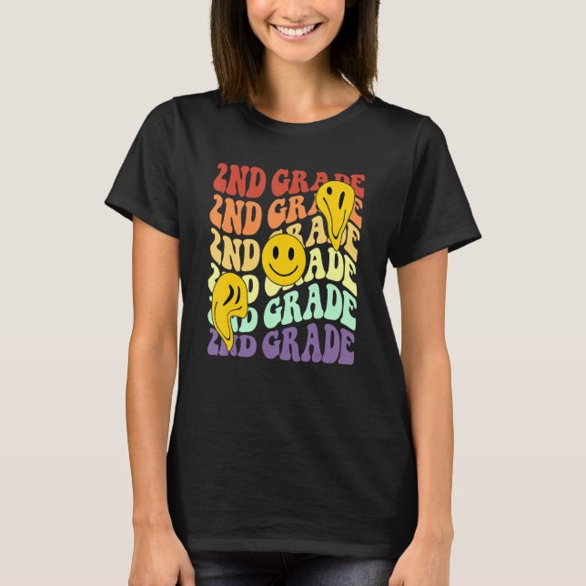 T-shirt Hello 2nd Second Grade Teacher Back To School Retr (Devant)