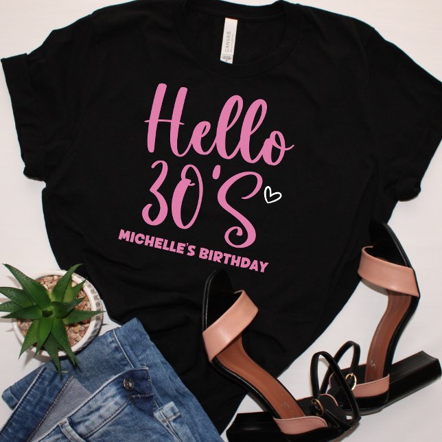 T-shirt Hello 30 years modern birthday  (Créateur téléchargé)