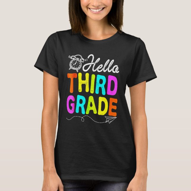 T-shirt Hello 3rd Grade First Day Of School  Back To Schoo (Devant)