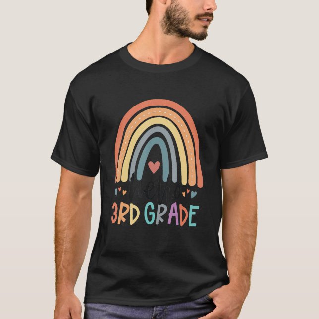 T-shirt Hello 3rd Grade Rainbow Back To School  Teacher (Devant)