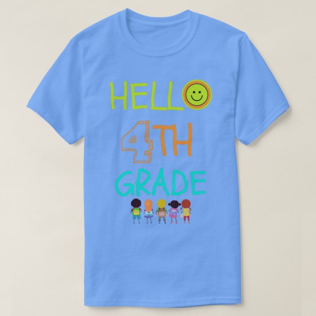 T-shirt Hello 4th Grade First day at School1 (Design devant)