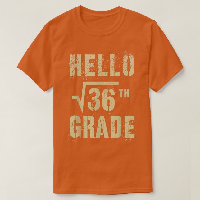 T-shirt HELLO 6th Grade Square Root of 36 Math Stud Squad  (Design devant)