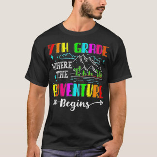 T-shirt Hello 7th Grade Where the Adventure Begins Back to