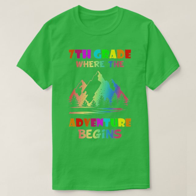 T-shirt Hello 7th Grade Where the Adventure Begins Back to (Design devant)