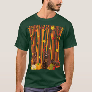 T-shirt Hello Autumn Irish Setters Maple Leaf Fall Pumpkin