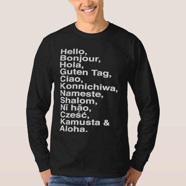T-shirt Hello, Bonjour, Hola, Ciao, Aloha  for Language 's (Devant)