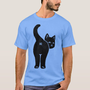 T-shirt Hello Cat Butt Minimalist Black par Tobe Fonseca