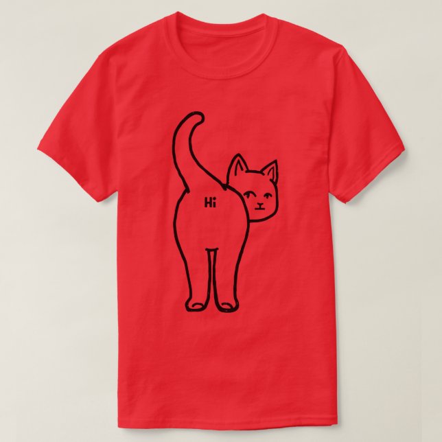 T-shirt Hello Cat Butt Minimalist Line par Tobe Fonseca (Design devant)