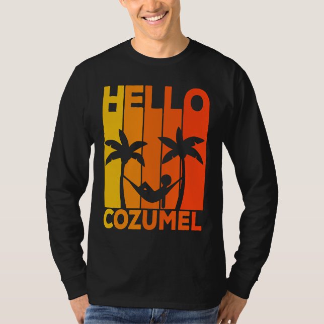 T-shirt Hello Cozumel Island Vacation Sunset (Devant)