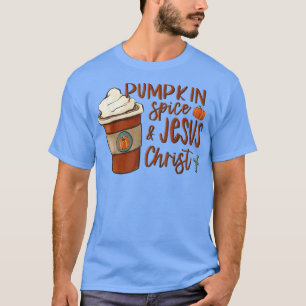 T-shirt Hello Fall Citrouille Spice & Jesus Christ Cute Co