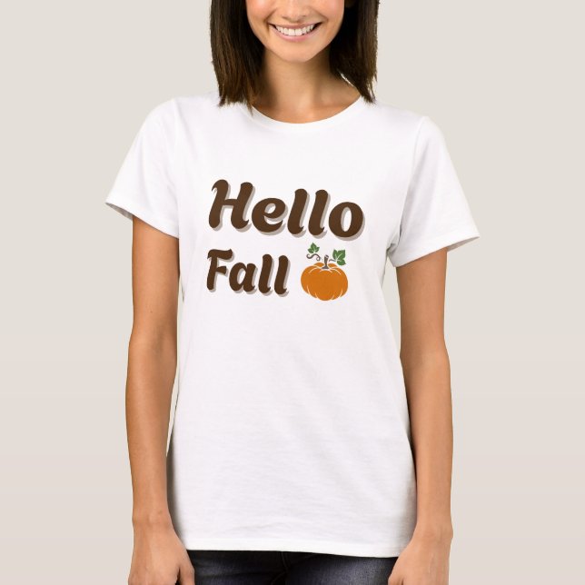 T-shirt Hello Fall - Cosy Citrouille Season Design Automne (Devant)