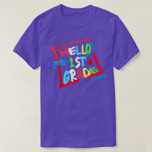 T-shirt Hello First Grade Back To School Funny (Design devant)