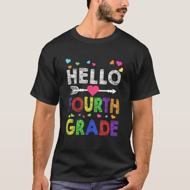 T-shirt Hello Fourth Grade Team Kinder Back To School Teac (Devant)
