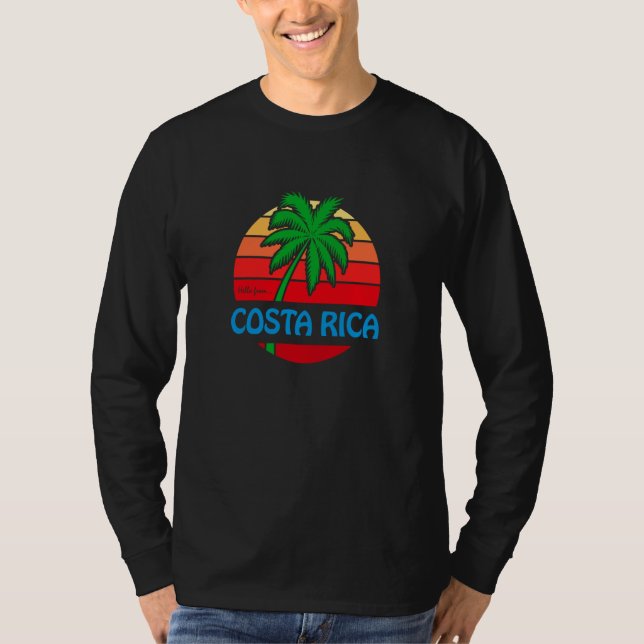 T-shirt Hello From Costa Rica Palm Tree Beach (Devant)