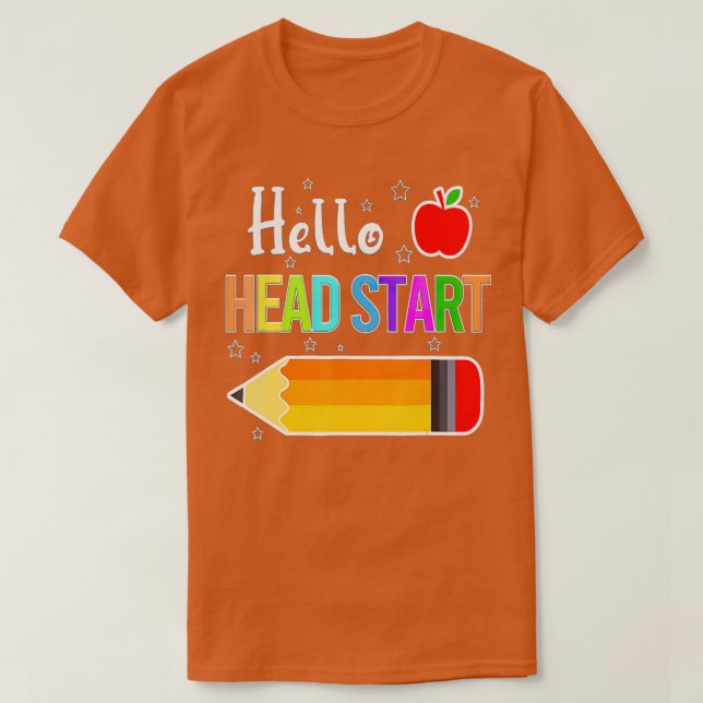 T-shirt Hello Head Start Squad Back To School Pencil Kids  (Design devant)