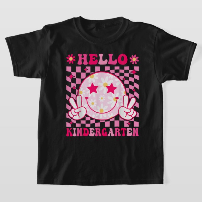 T-shirt Hello Kindergarten - Back To School Groovy (Poser)