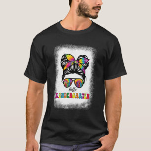 T-shirt Hello Kindergarten Girl Child Tie Dye Messy Bun B