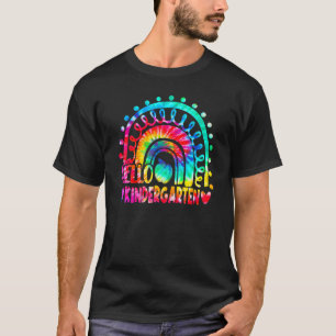 T-shirt Hello Kindergarten Rainbow Tie Dye Retour À L'Écol