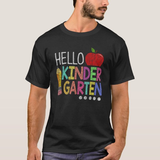 T-shirt Hello Kindergarten Teacher Team Kindergarten Squa (Devant)