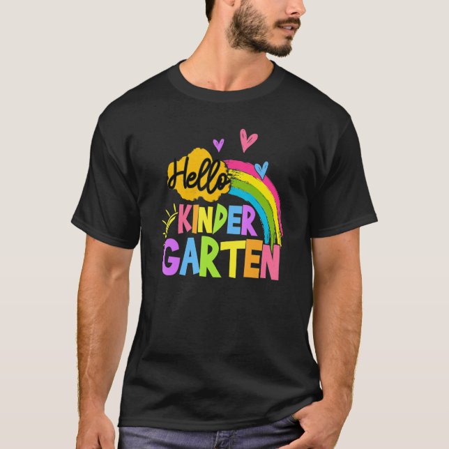 T-shirt Hello Kindergarten Team Kinder Back To School Teac (Devant)