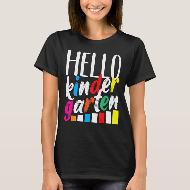 T-shirt Hello Kindergarten Team Kinder Back To School Teac (Devant)