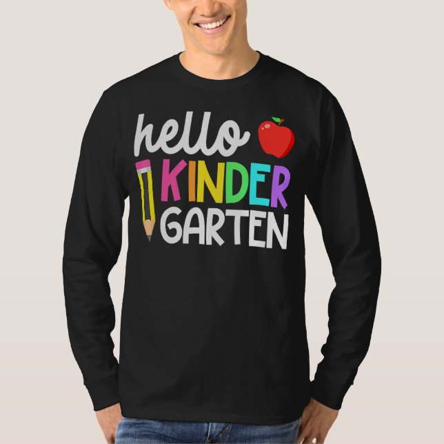 T-shirt Hello Kindergarten Team Kinder Back To School Teac (Devant)
