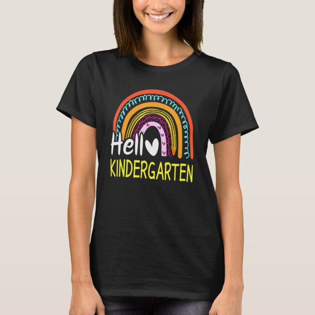 T-shirt Hello Kindergarten Team Kinder Retour À L'École Pl (Devant)