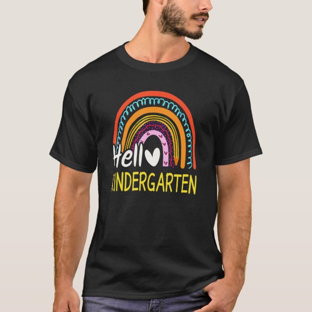 T-shirt Hello Kindergarten Team Kinder Retour À L'École Pl (Devant)