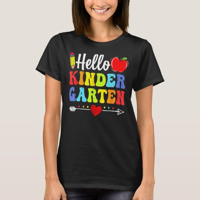 T-shirt Hello Kindergarten Team Kindergarten Retour À L'Éc (Devant)