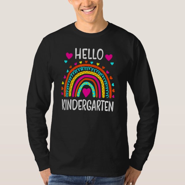 T-shirt Hello Kindergarten Team Squad Back To School Teach (Devant)