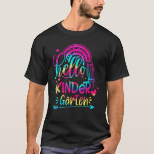 T-shirt Hello Kindergarten Team Tie Dye Retour Au Thé De L