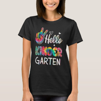 T-shirt Hello Kindergarten Tie Dye Leopard Graphic Back To