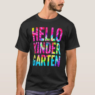 T-shirt Hello Kindergraten enseignant Étudiant Tie Dye Ret