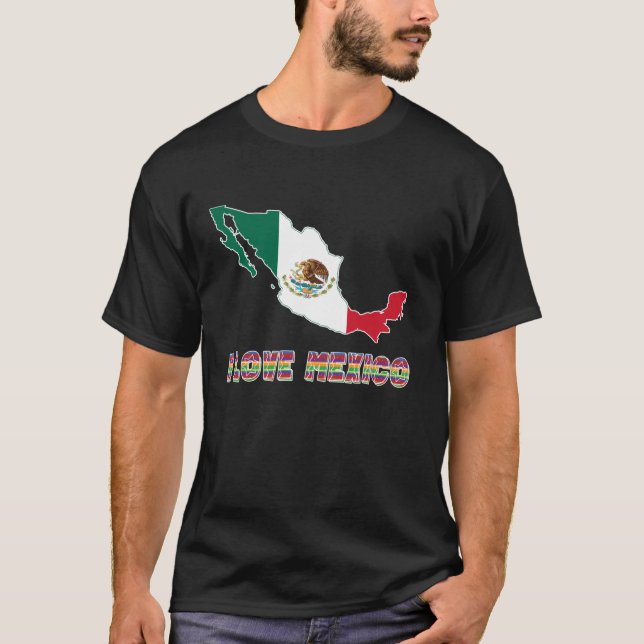 T-shirt Hello Mexico I Love Mexico Map Flag Proud Mexican  (Devant)