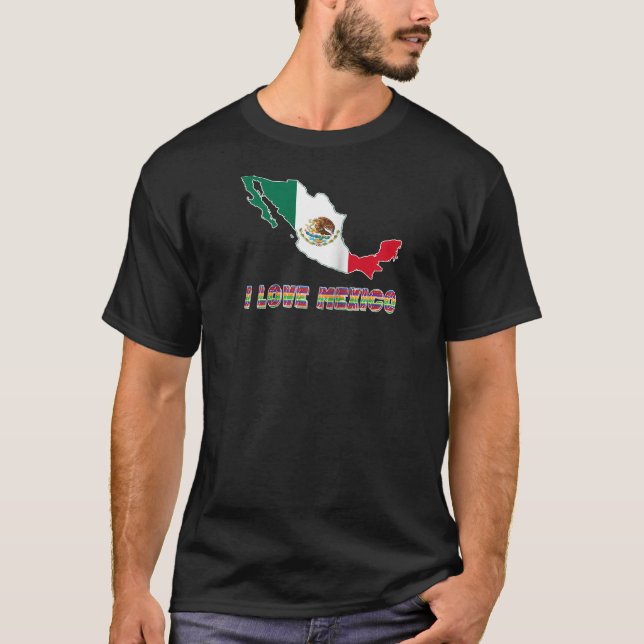 T-shirt Hello Mexico I Love Mexico Map Flag Proud Mexican  (Devant)