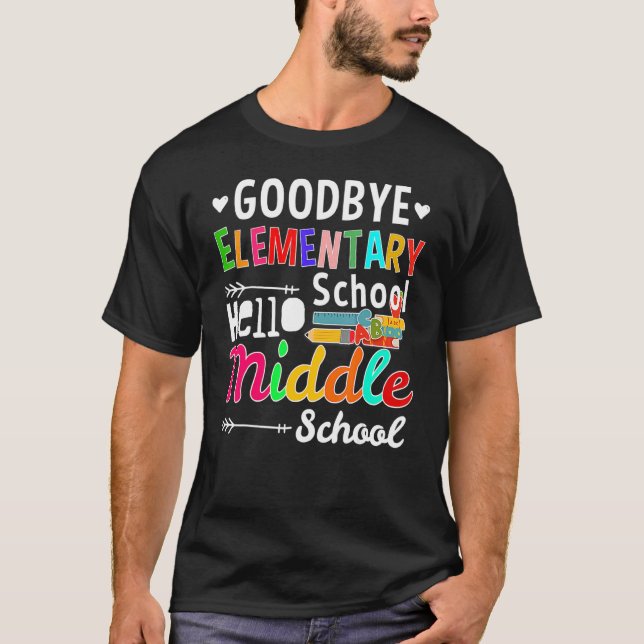 T-shirt Hello Middle School Graduation école élémentaire (Devant)