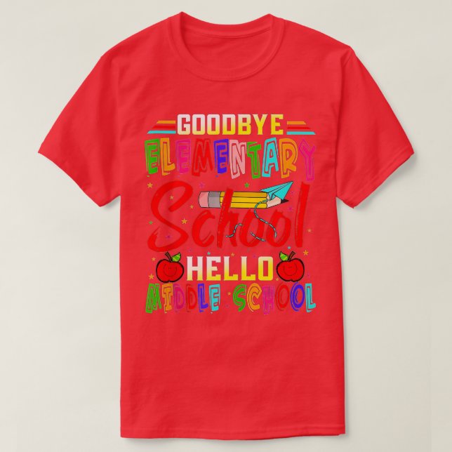 T-shirt Hello Middle School Graduation Elementary School ( (Design devant)