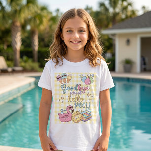 T-Shirt Hello Pool Party Jaune Caro 