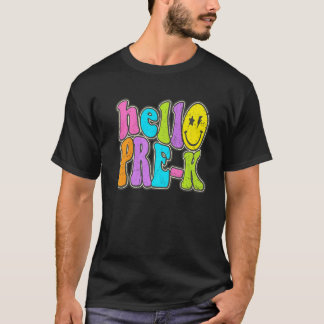 T-shirt Hello Pre K Back To School Teacher Student Boy Gi