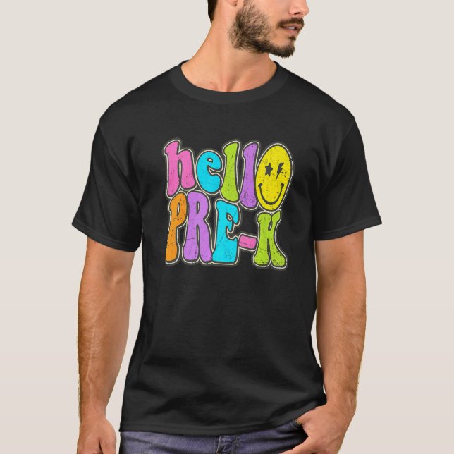 T-shirt Hello Pre K  Back To School Teacher Student Boy Gi (Devant)