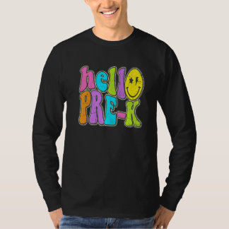 T-shirt Hello Pre K Back To School Teacher Student Boy Gi