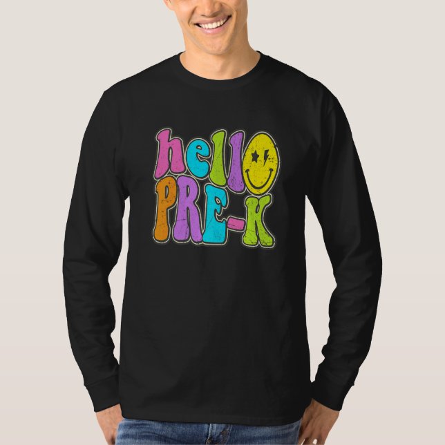 T-shirt Hello Pre K  Back To School Teacher Student Boy Gi (Devant)