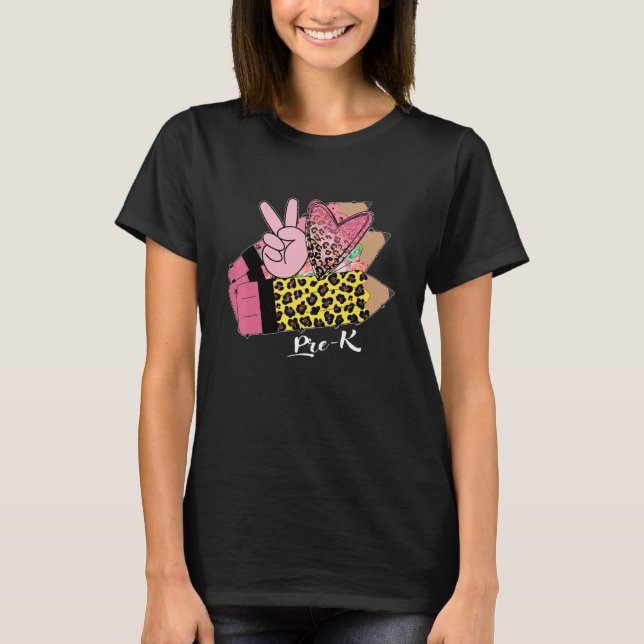 T-shirt Hello Pre K Cute Pencil  Teacher Back To School (Devant)