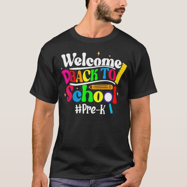 T-shirt Hello Pre K Team PreK Back to School Teacher Girls (Devant)