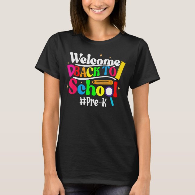T-shirt Hello Pre K Team PreK Back to School Teacher Girls (Devant)
